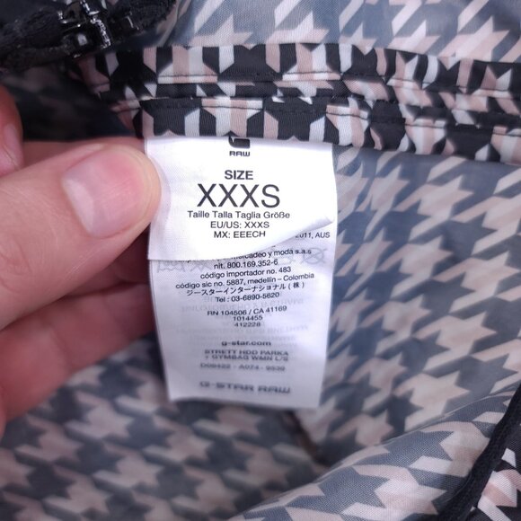 G-Star Raw Jacket Women's XXXS Strett Hooded Parka Herringbone Lightweight - Picture 6 of 8